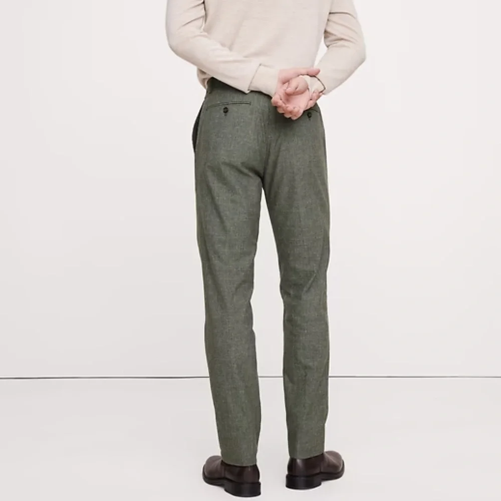 NWT Banana Republic Wrinkle Resistant Green Tailored Fit Pants 34x30 - Picture 4 of 5